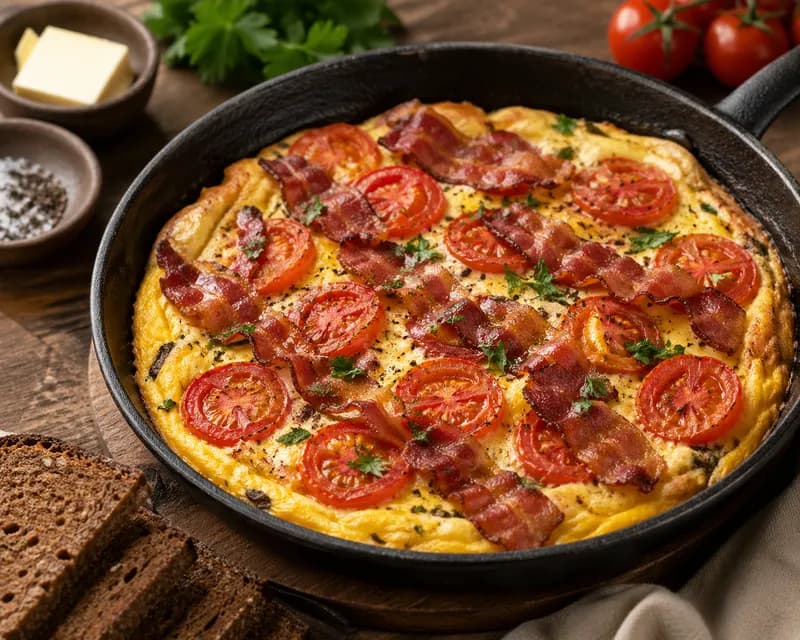 Æggekage med bacon