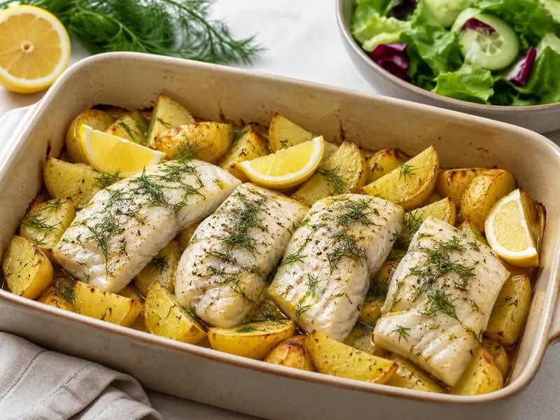Mørksej/kuller med kartofler og salat