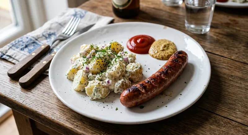 Pølser med kartoffelsalat