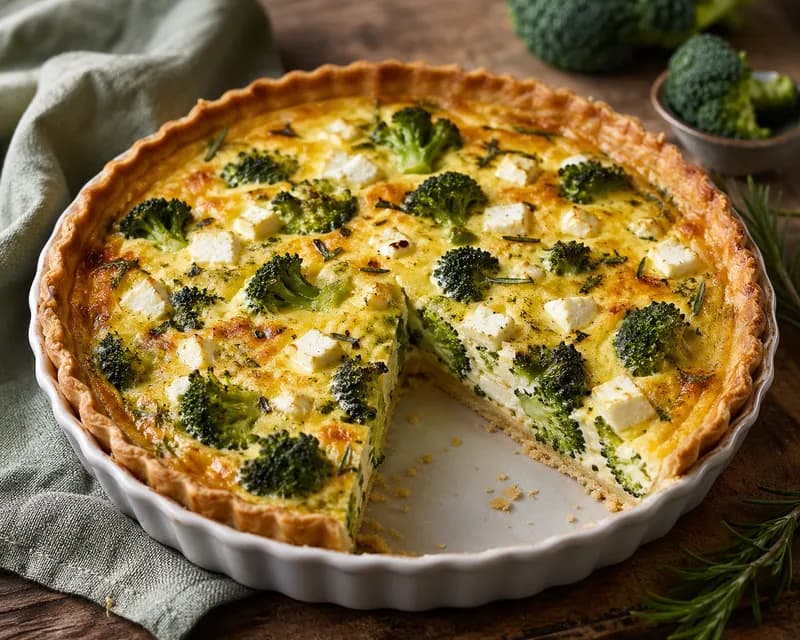 Vegetarisk broccolitage med feta