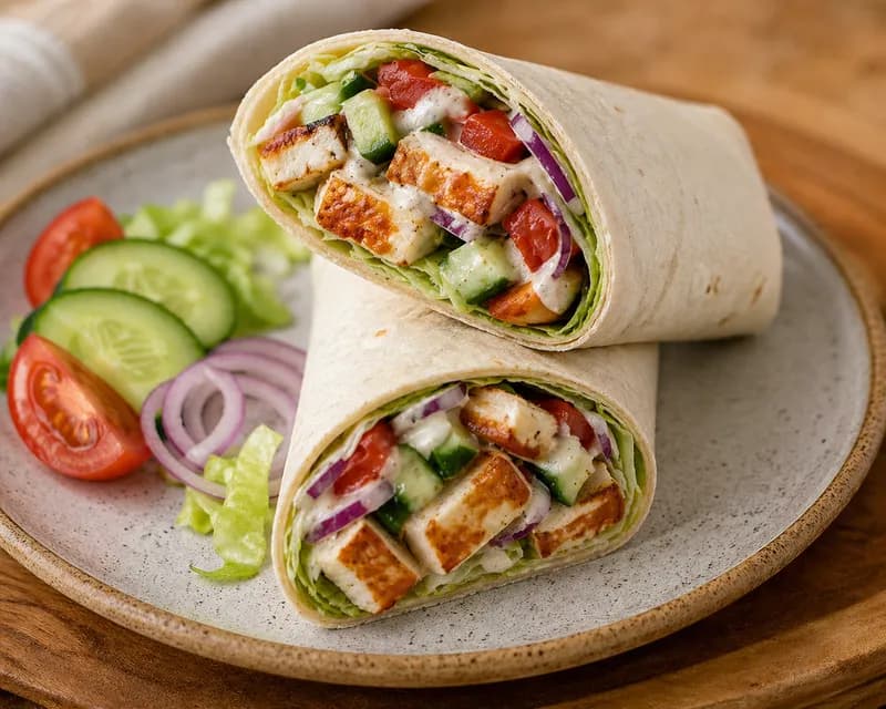Wraps med halloumi