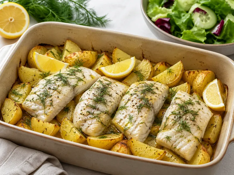 Mørksej/kuller med kartofler og salat